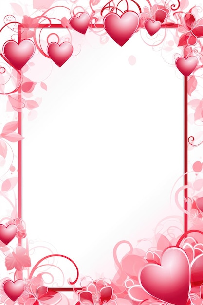 Photo frame with heart shape with copy space