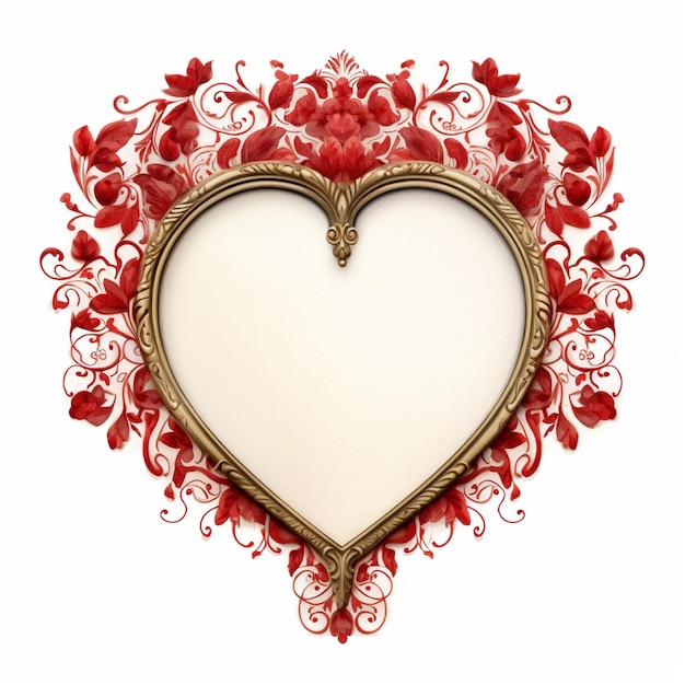 Photo a frame with hearts on it isolated background