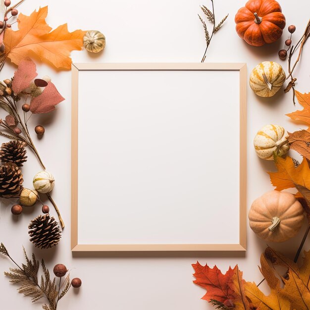 Photo a frame with a picture frame that says  autumn  on it