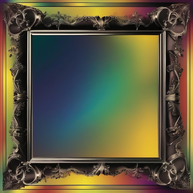 Foto con una cornice arcobaleno cornice con un arcobaleno sfondo astratto con motivo colorato