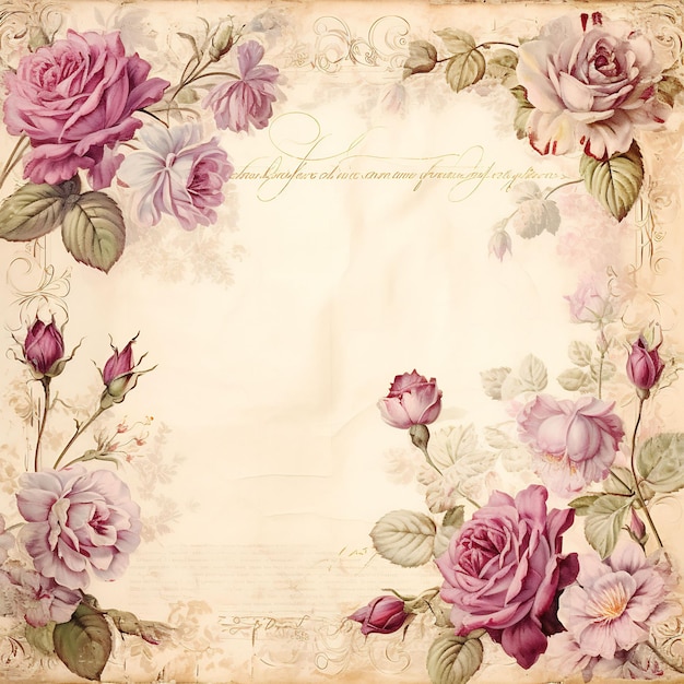 a frame with roses and a place for the text quot roses quot