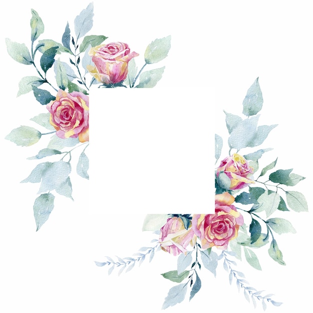 Frame with roses