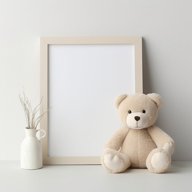 frame with stuffed animal