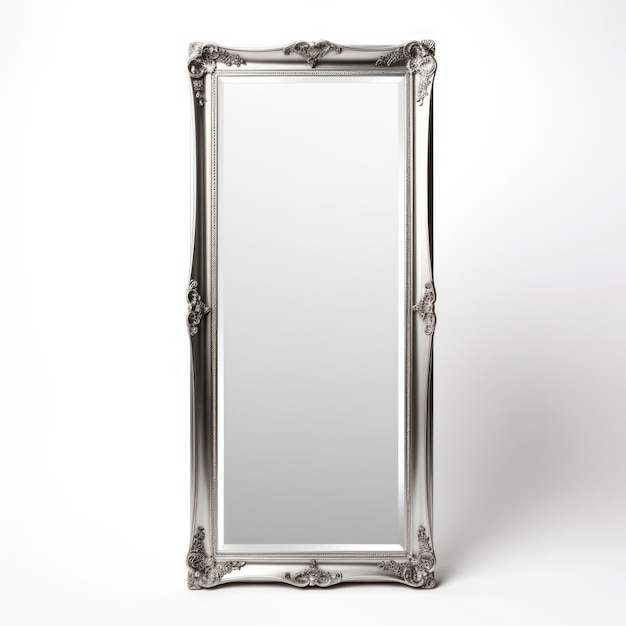 Framed mirror isolated on white background