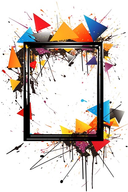 a framed picture of a frame with colorful shapes and colors on it