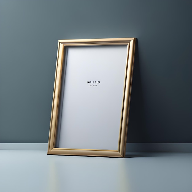 A framed picture is leaning against a grey wall that says " bello ".