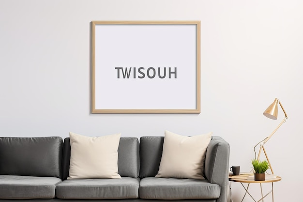 A framed picture on a wall with a white background that says " twine ".