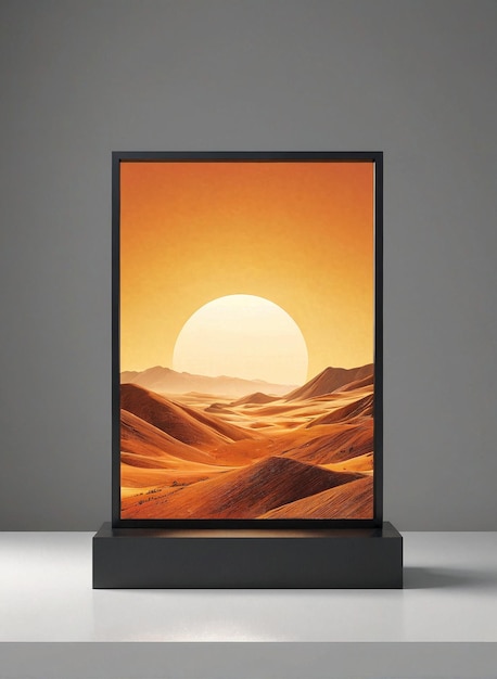 a framed print of the desert landscape