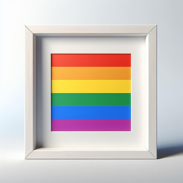 Framed Rainbow Flag A vibrant LGBT