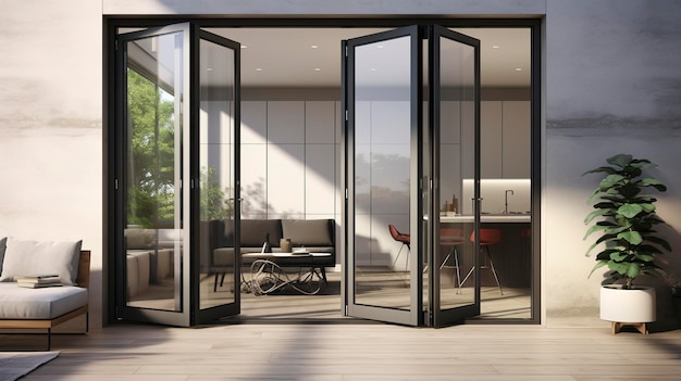 Frameless Folding Door