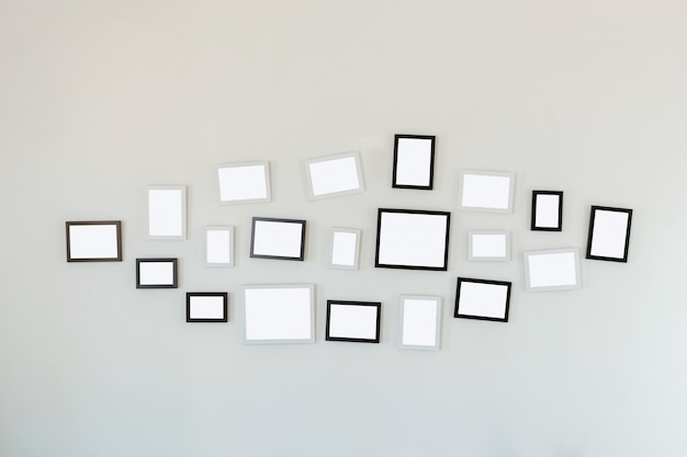 Frames hanging on white wall