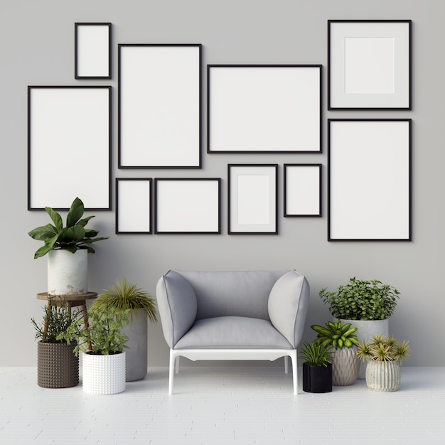 Frames Mockup with Plant Decorations