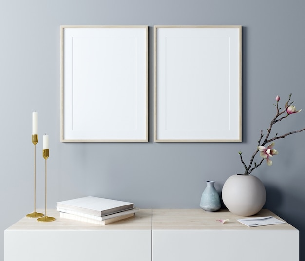 Frames in modern interior background