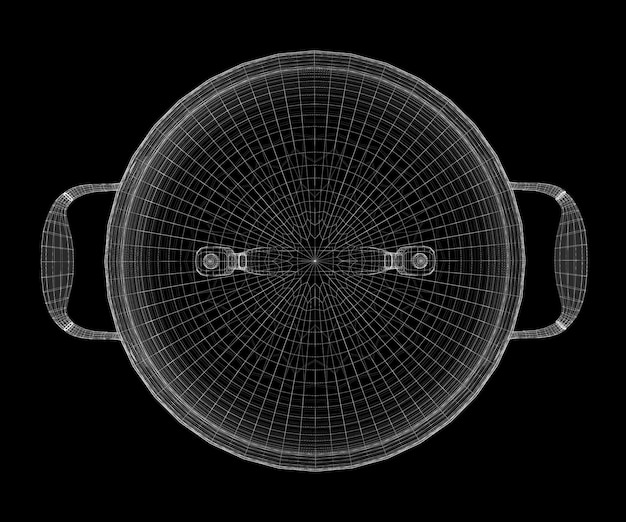 背景に分離された鍋のフレーミンググリッド