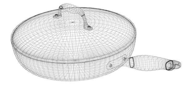 Foto griglia di inquadratura nella padella isolata su uno sfondo