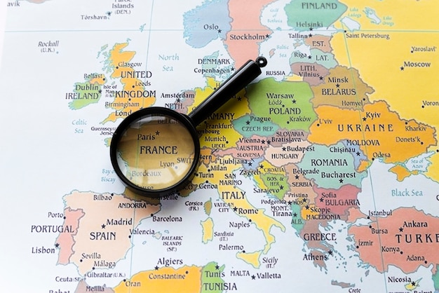 Photo france country on european map