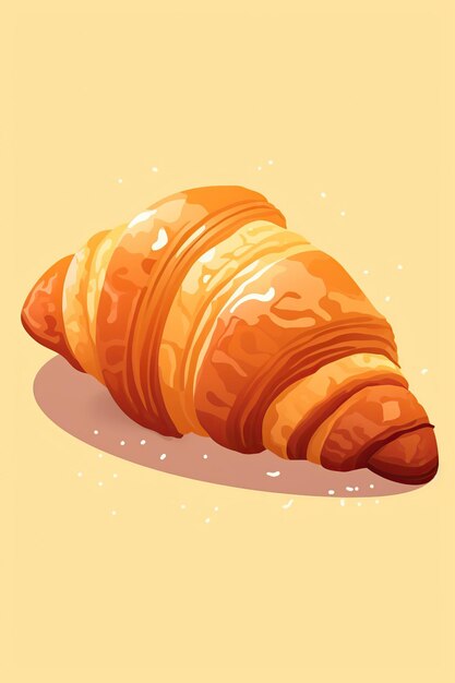 France croissant flat food icon flat vector illustration generative ai