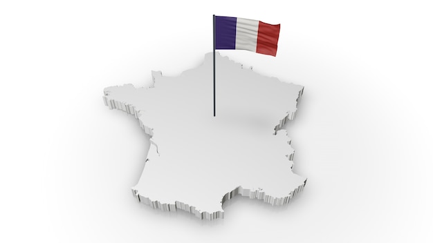 Photo france map and flag