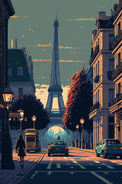 Foto francia pixel art