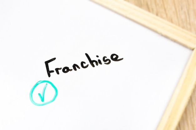 FRANCHISE text word written with a marker Franchise financial business concept