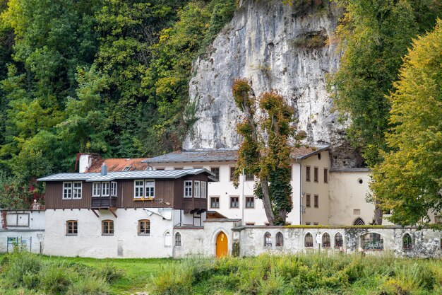 Franciscan monastery  at danube river near kelheim bavaria germany