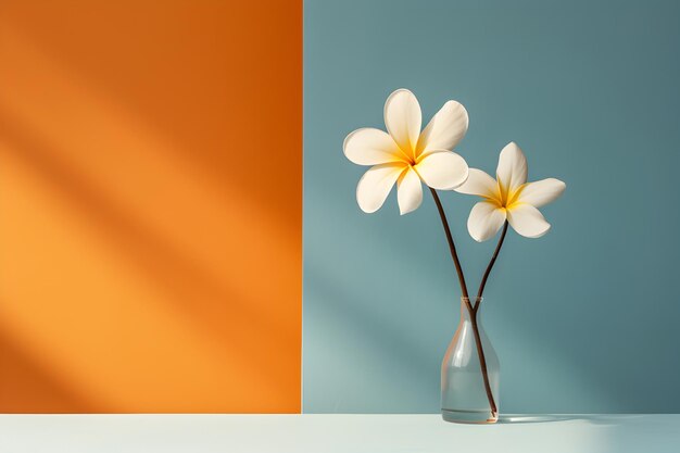 Frangipani Flower Against Random Background