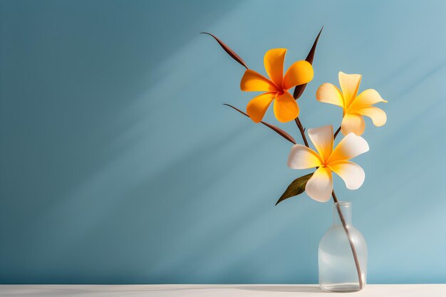 Frangipani Flower Against Random Background