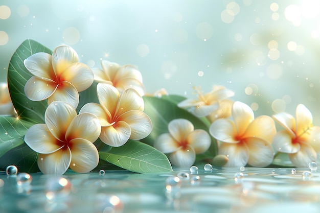 frangipani flowers HD 8K wallpaper Stock Photographic Image