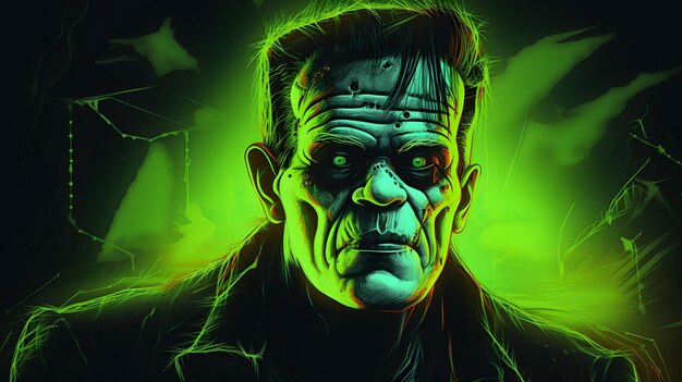 Photo frankenstein cartoon illustration