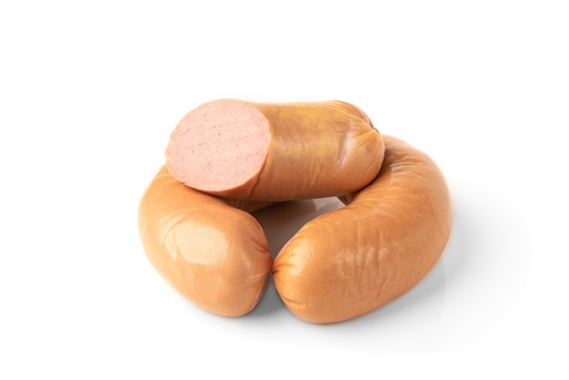 Frankfurter sausage isolated on white