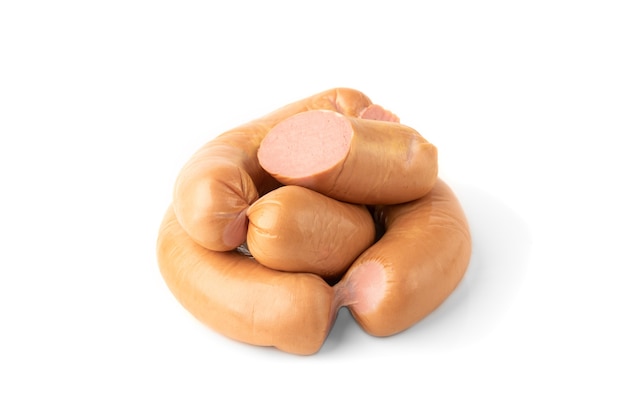 Frankfurter sausage isolated on white