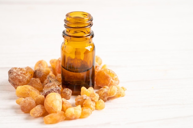 Frankincense or olibanum aromatic resin used in incense and perfumes