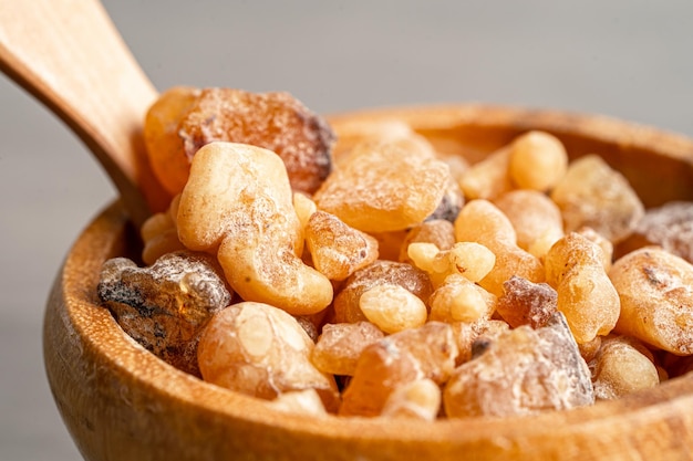 Frankincense or olibanum aromatic resin used in incense and perfumes