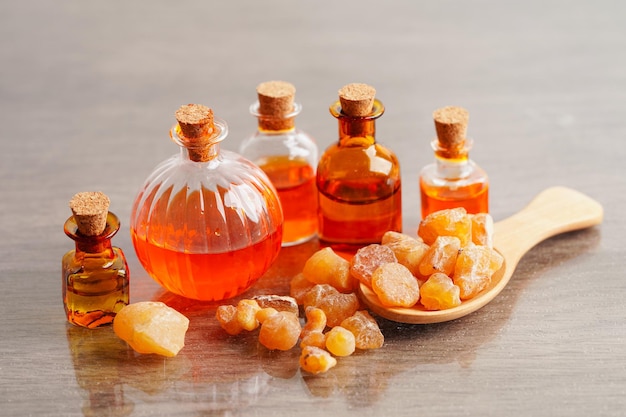 Frankincense or olibanum aromatic resin used in incense and perfumes