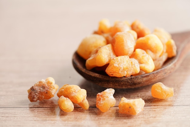 Frankincense or olibanum aromatic resin used in incense and perfumes