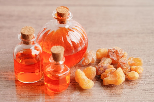 Frankincense or olibanum aromatic resin used in incense and perfumes