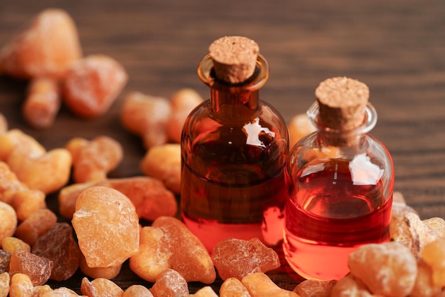 Frankincense or olibanum aromatic resin used in incense and perfumes