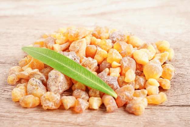 Frankincense or olibanum aromatic resin used in incense and perfumes