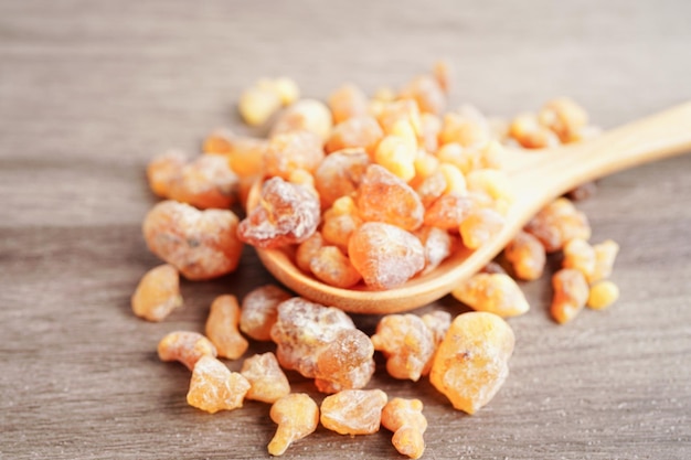 Frankincense or olibanum aromatic resin used in incense and perfumes