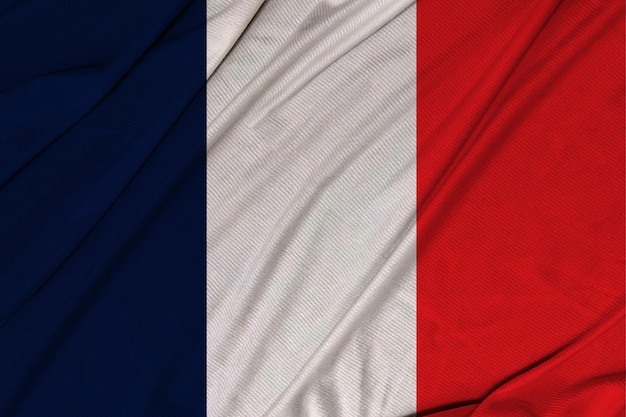 Frankrijk 3d getextureerde wapperende vlag