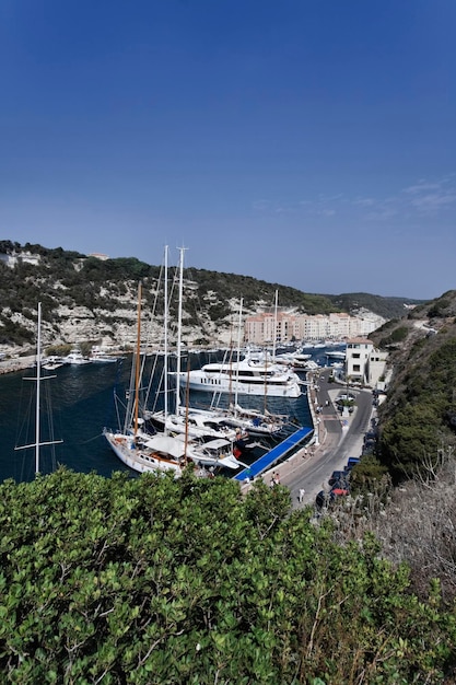 Frankrijk Corsica Bonifacio uitzicht op de haven