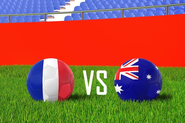 Frankrijk versus Australië in stadion