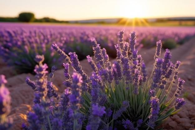 Foto frankrijk zuid-italië lavendel provence veld bloeien violette bloemen aromatische paarse kruiden planten