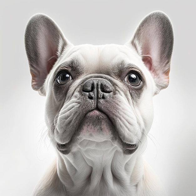 Franse Bulldog hond geïsoleerd op witte achtergrond Generatieve AI