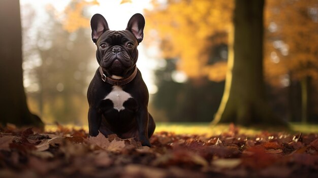 Franse bulldog in het park.