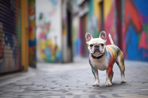 Franse bulldog outdoor afbeelding generatieve ai