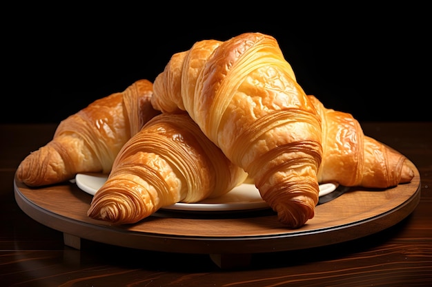 Franse croissants goudkleurig en schilferig