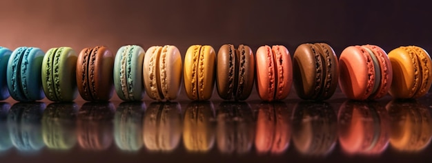 Franse macaroons kleurrijke banner achtergrond