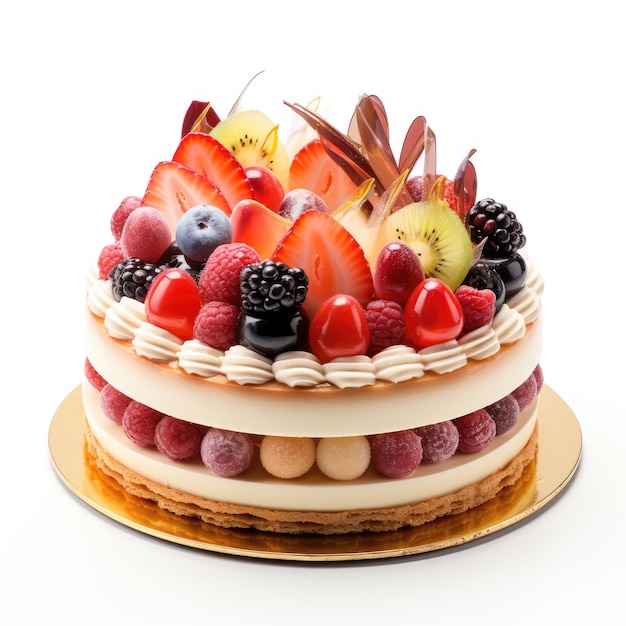 Franse patisseriecake op een witte achtergrond