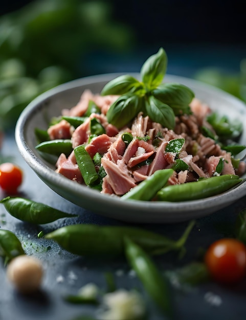 Franse stijl tonijn en groene bonen salade